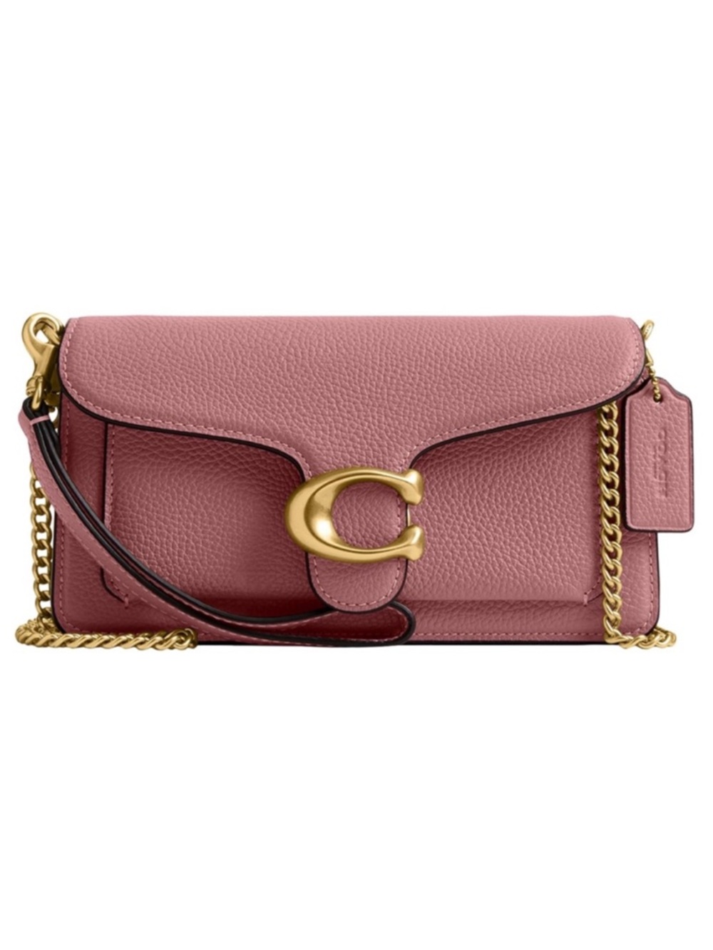 New Coach Pink Tabby Chain Crossbody 19 Pebbled Leather